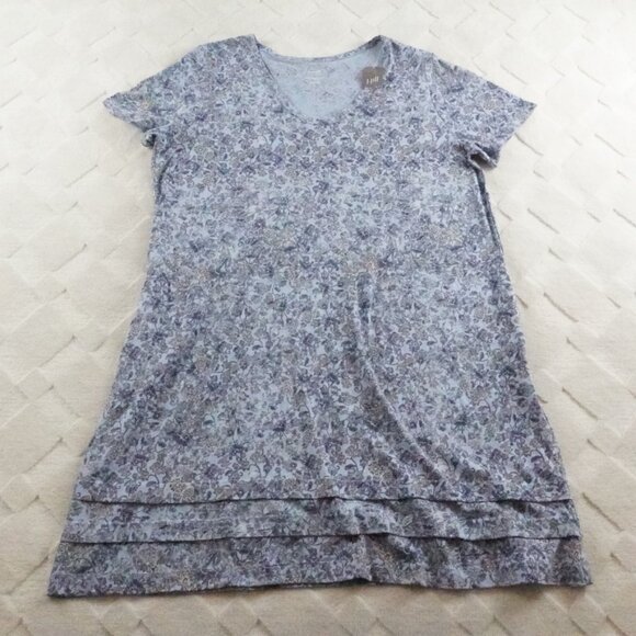 J. Jill Dresses & Skirts - J.Jill T-Shirt Dress Womens Large Floral Print V-Neck Short Sleeve